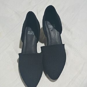 Eileen Fisher Black Knit Faux Ankle Booties Size 8